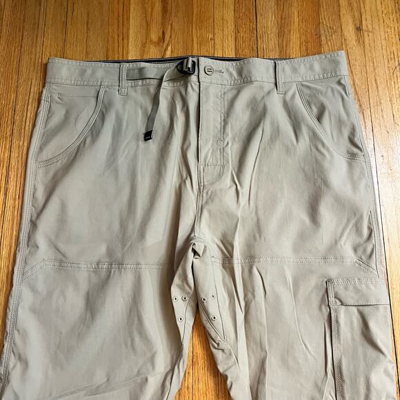 Prana Pants Mens 40 Beige STRETCH ZION II Regular Fit Cargo Stretch Hiking - Picture 2 of 12